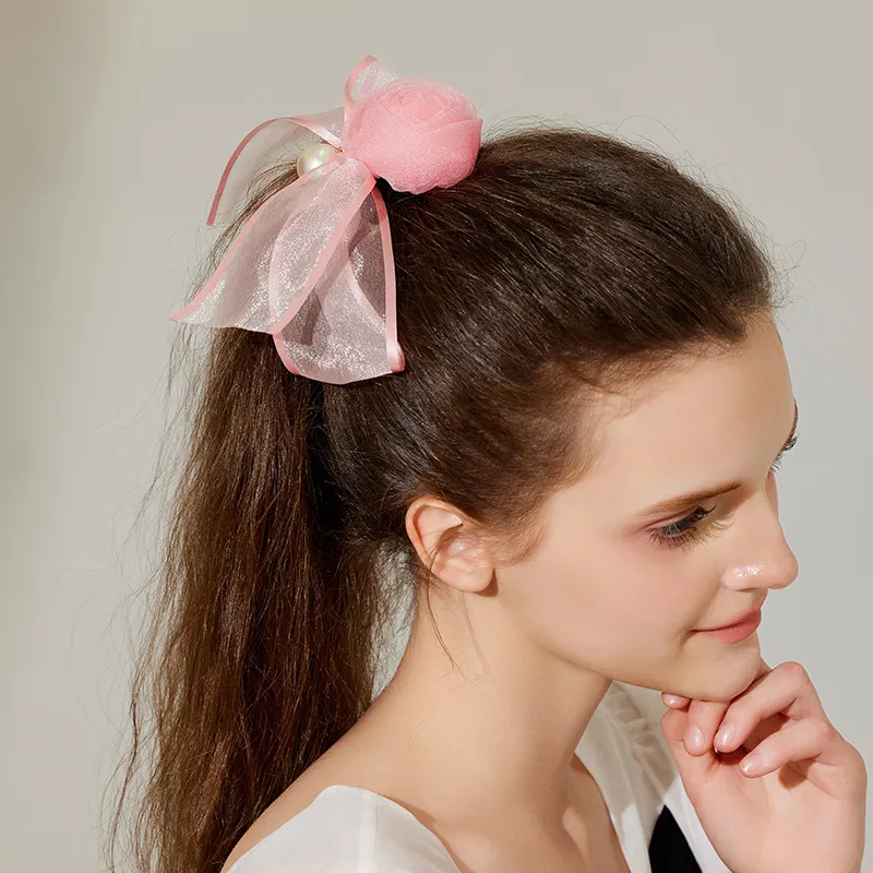 ROYALSASA Silk Chiffon Hair Tie Women's-2