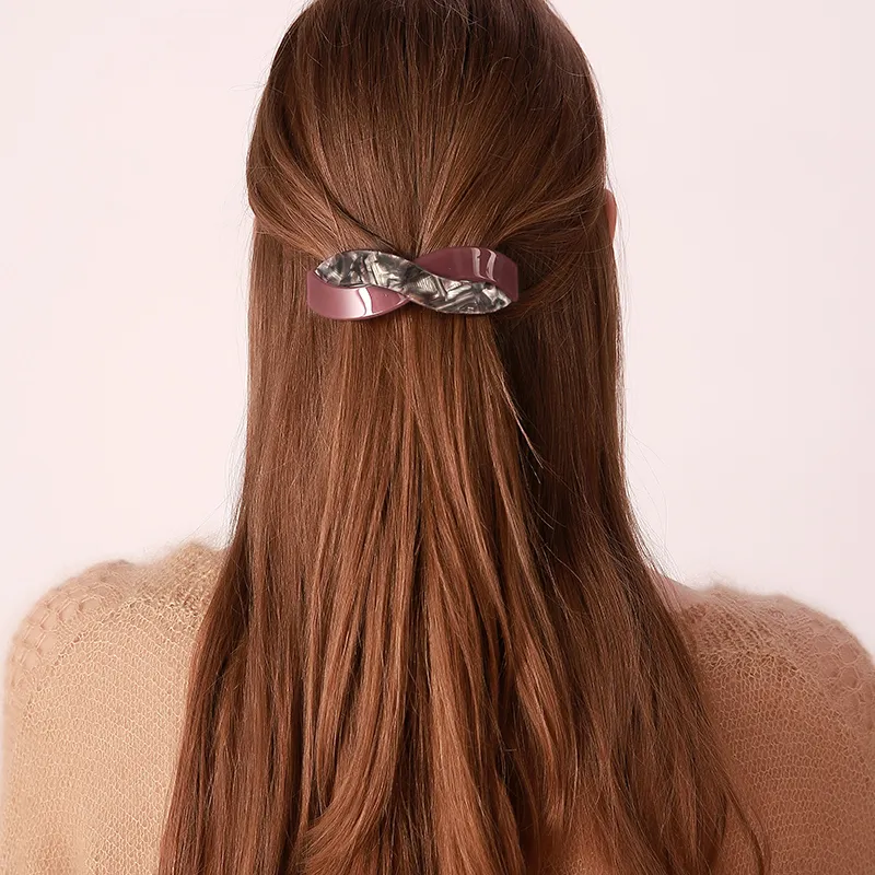 ROYALSASA Acetate Plate, Alloy Clip Hair Clips Women's-1