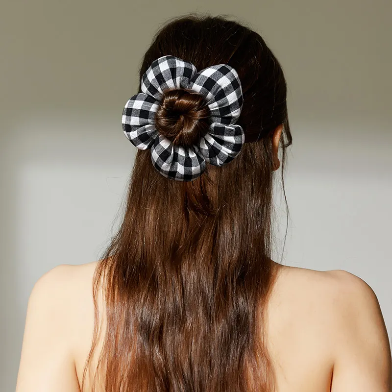 ROYALSASA Cotton Linen Blend Hair Tie Women's-3