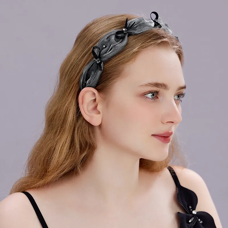 ROYALSASA Silk Chiffon Headbands Women's-2