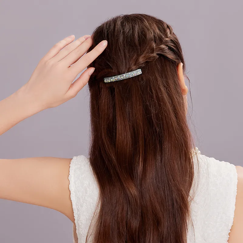 ROYALSASA Faux Crystal Hair Clips Women's-5