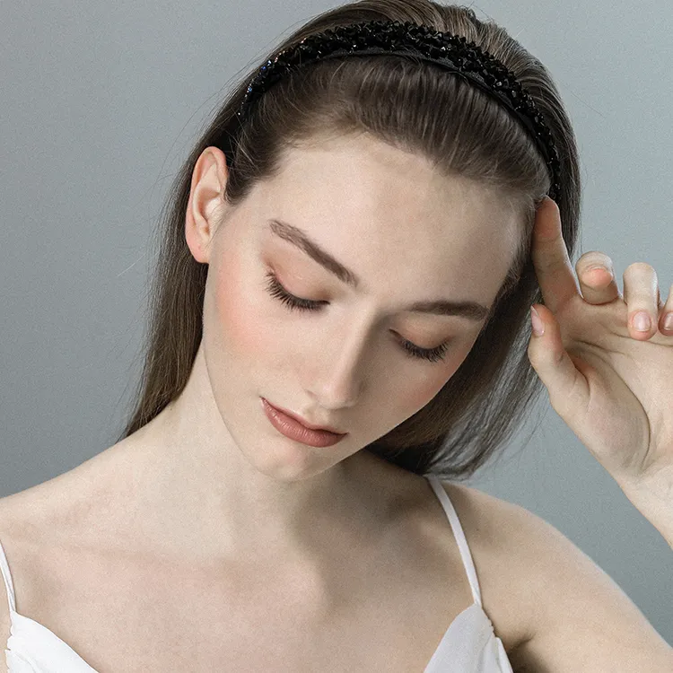 ROYALSASA Artificial Crystal Headbands Women's-2