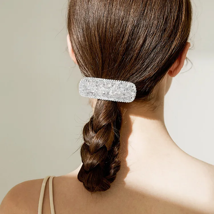 ROYALSASA Synthetic Cubic Zirconia Hair Clips Women's-3