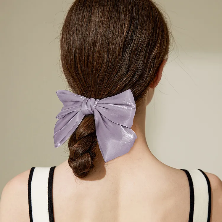 ROYALSASA Silk Chiffon Hair Clips Women's-1