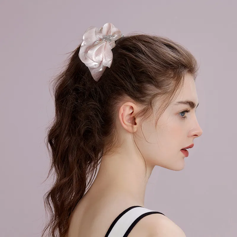ROYALSASA Silk Chiffon Hair Tie Women's-2