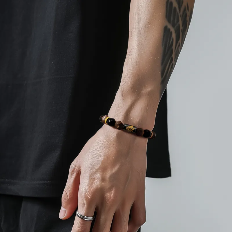Clect Tiger's Eye Stone Bracelets Men's-3
