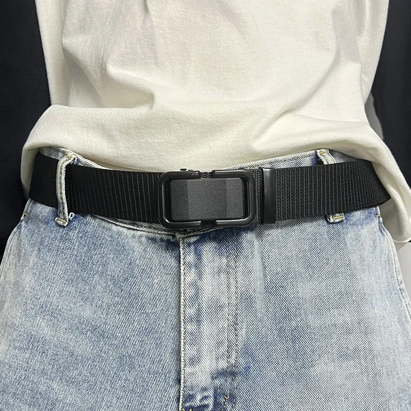 FUO Trendy Tactical Automatic Buckle Casual And Versatile Commute Niche Trendy And Cool Belt Unisex Width 3.3cm-2