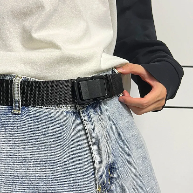 FUO Trendy Tactical Automatic Buckle Casual And Versatile Commute Niche Trendy And Cool Belt Unisex Width 3.3cm-1