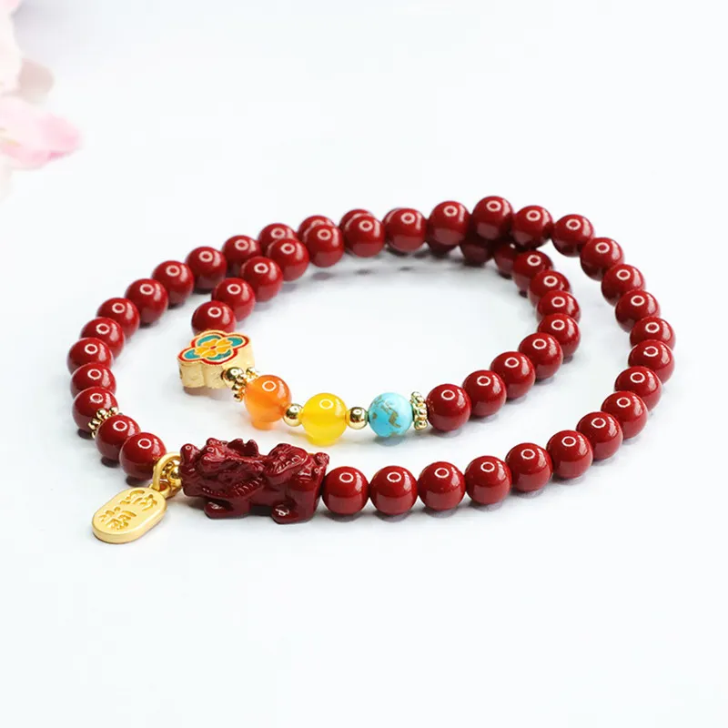 FUO Reconstructed Cinnabar Bracelets Unisex-4