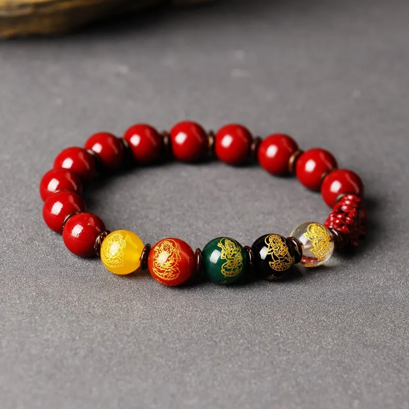 FUO Reconstructed Cinnabar Bracelets Unisex-3