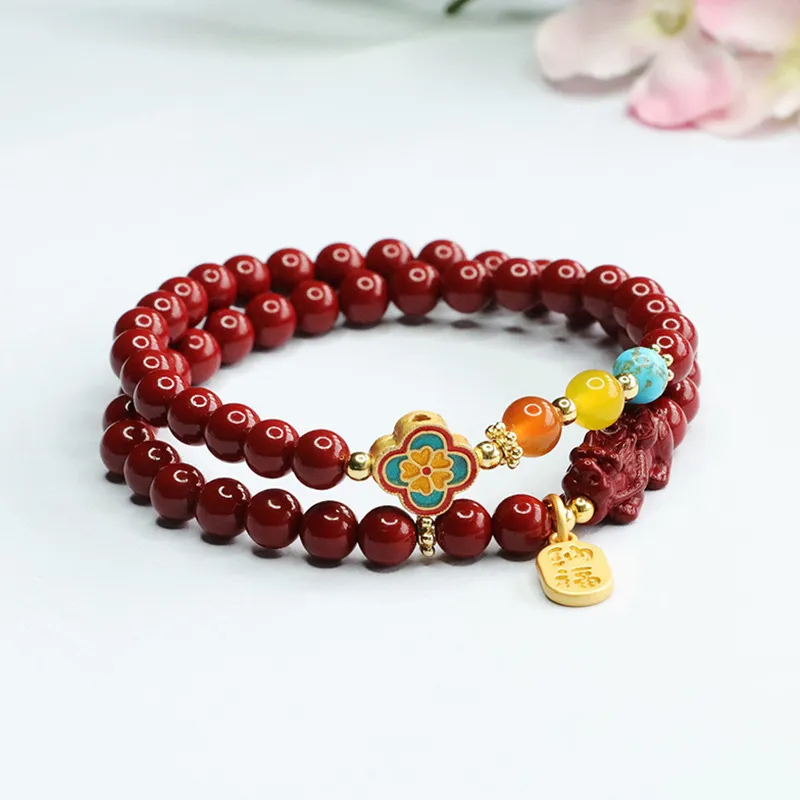 FUO Reconstructed Cinnabar Bracelets Unisex-3