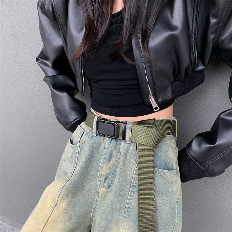 FUO Trendy Tactical Automatic Buckle Casual And Versatile Commute Niche Trendy And Cool Belt Unisex Width 3.3cm-4