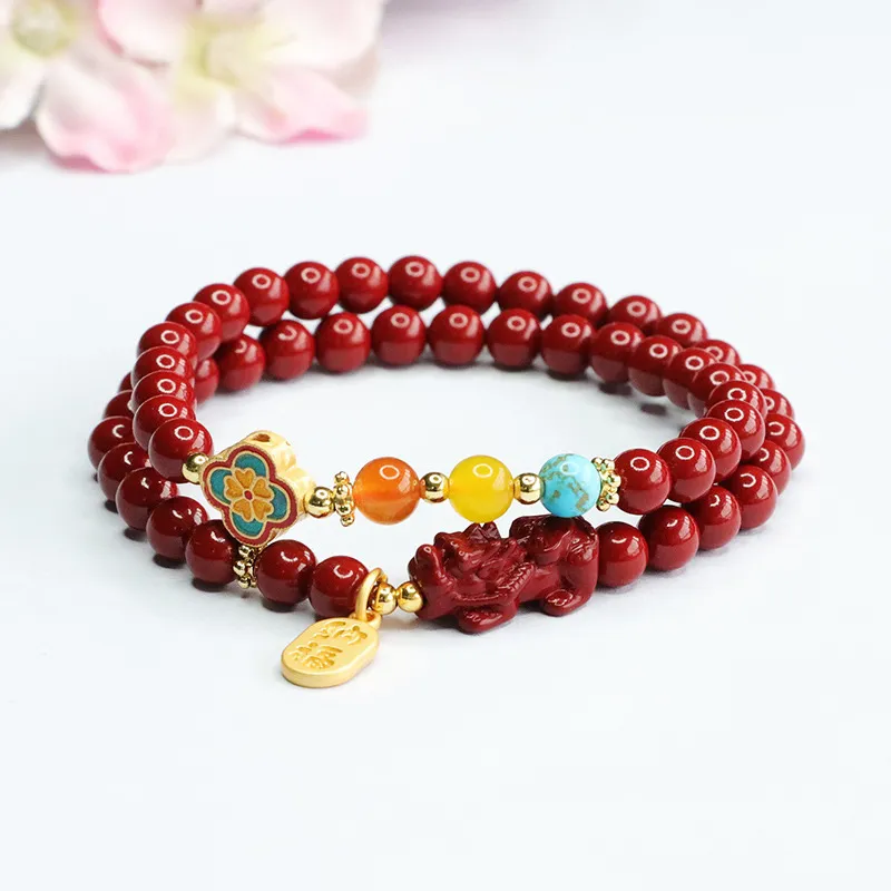 FUO Reconstructed Cinnabar Bracelets Unisex-1