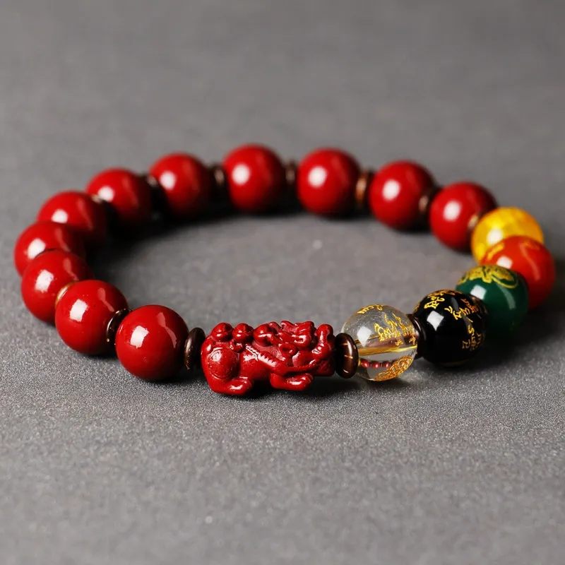 FUO Reconstructed Cinnabar Bracelets Unisex-2