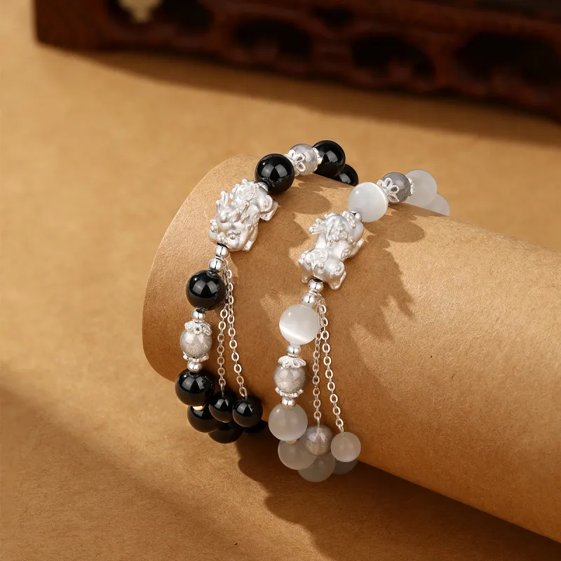 SEVEN COOK Agate 990 Silver/925 Sterling Silver Bracelet Unisex-1