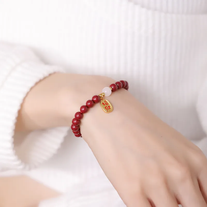 SEVEN COOK Reconstructed Cinnabar Bracelets Unisex-6