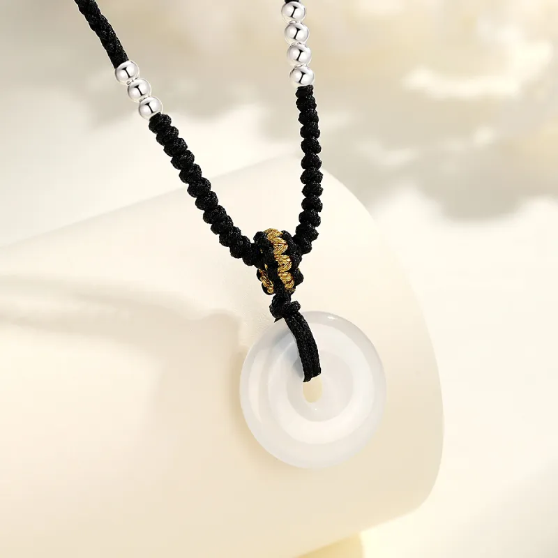 SEVEN COOK Chalcedony 999 Fine Silver Necklace Unisex-1