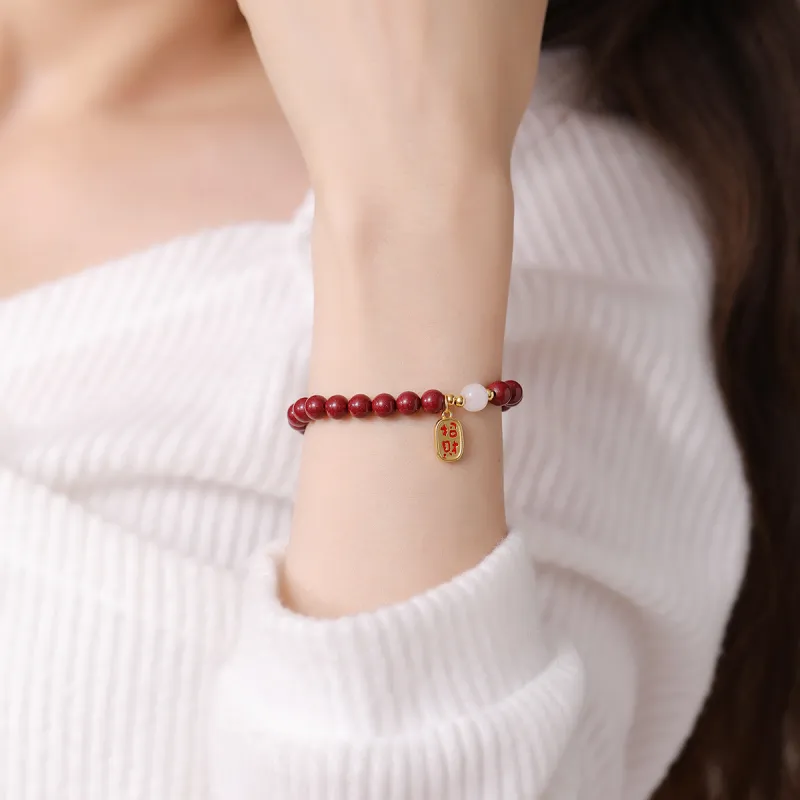 SEVEN COOK Reconstructed Cinnabar Bracelets Unisex-8