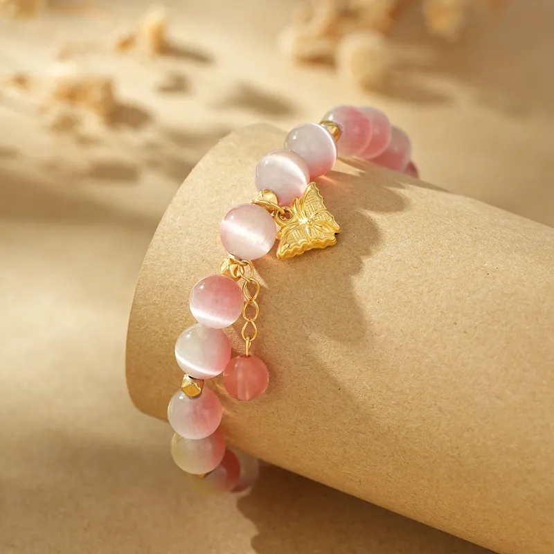 SEVEN COOK Glass Cat Eye Jade Bracelets Women's-3