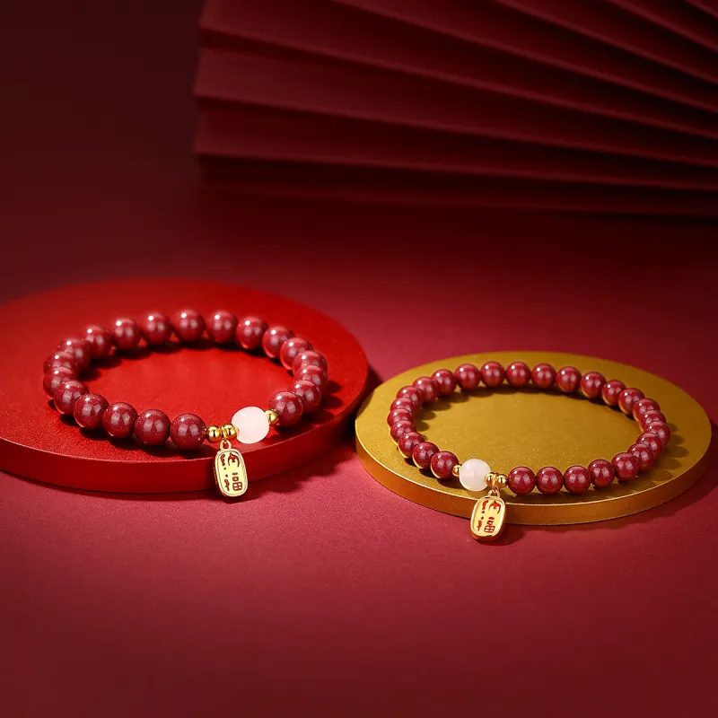 SEVEN COOK Reconstructed Cinnabar Bracelets Unisex-2