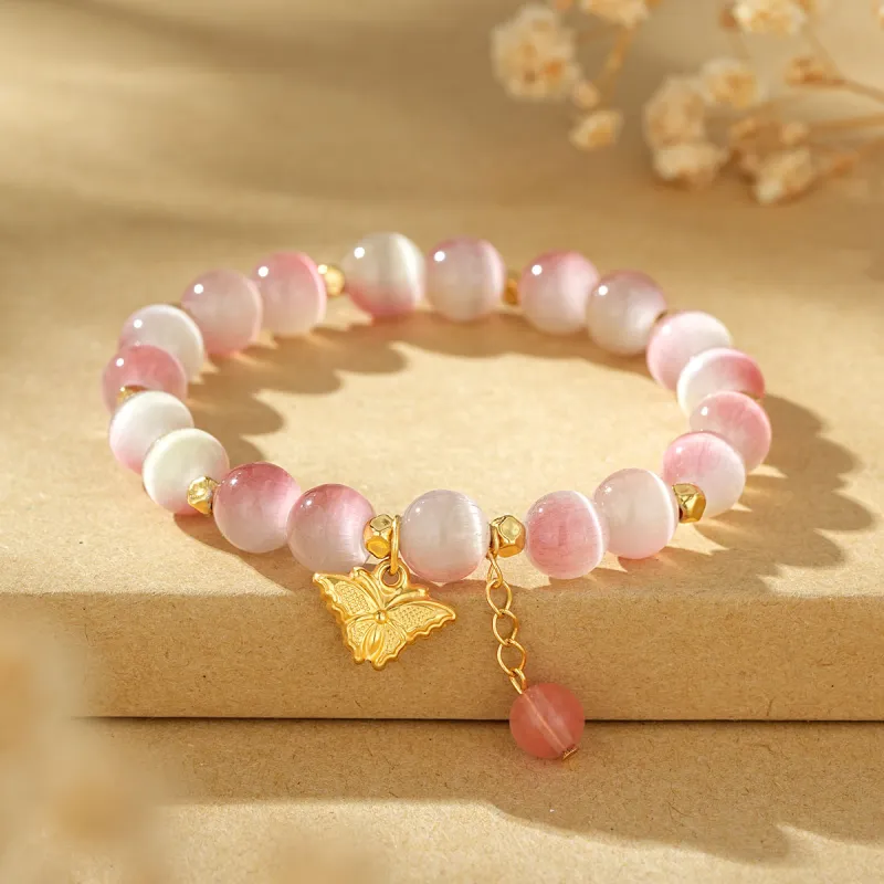 SEVEN COOK Glass Cat Eye Jade Bracelets Women's-2