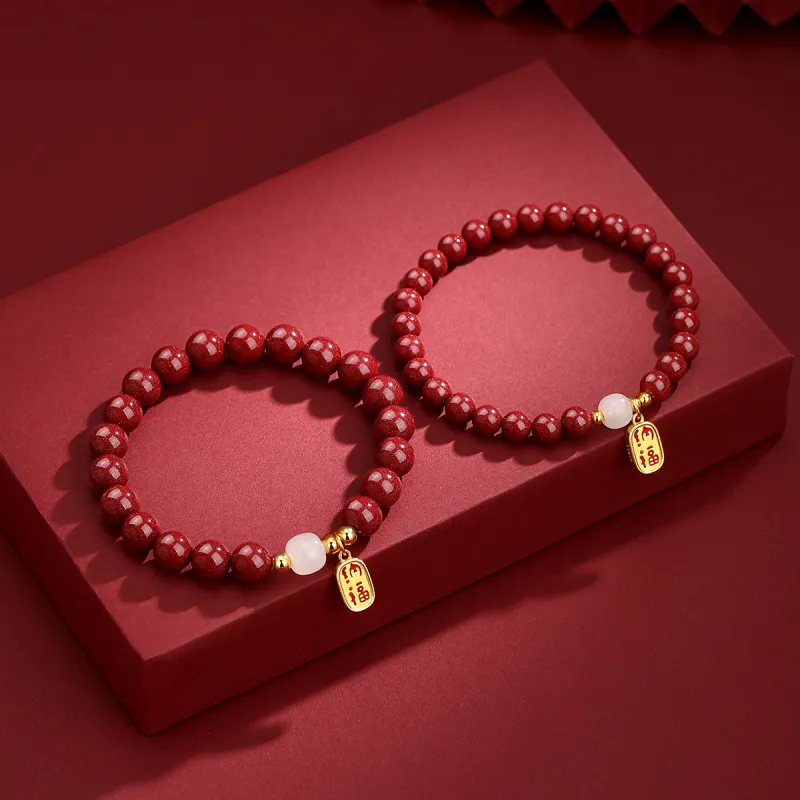 SEVEN COOK Reconstructed Cinnabar Bracelets Unisex-1