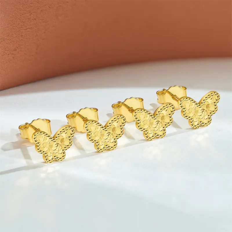 SEAZA 18K Gold Stud Earrings Unisex-6