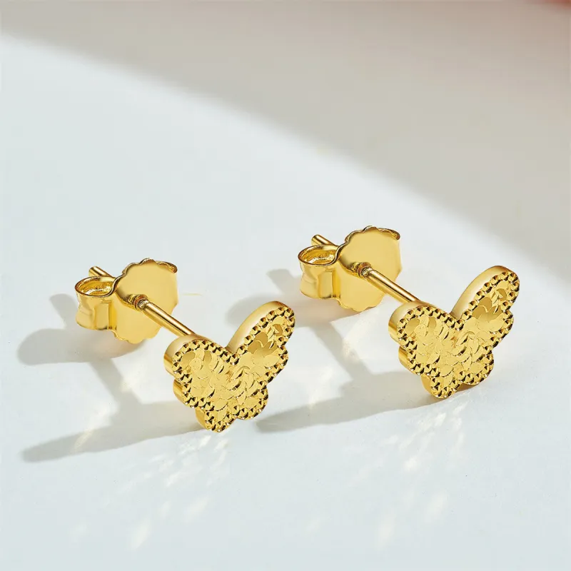SEAZA 18K Gold Stud Earrings Unisex-4