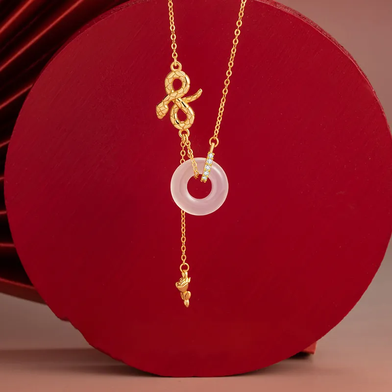 SEAZA Chalcedony Jade Necklace J20641 Unisex-2