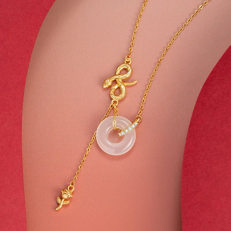 SEAZA Chalcedony Jade Necklace J20641 Unisex-3