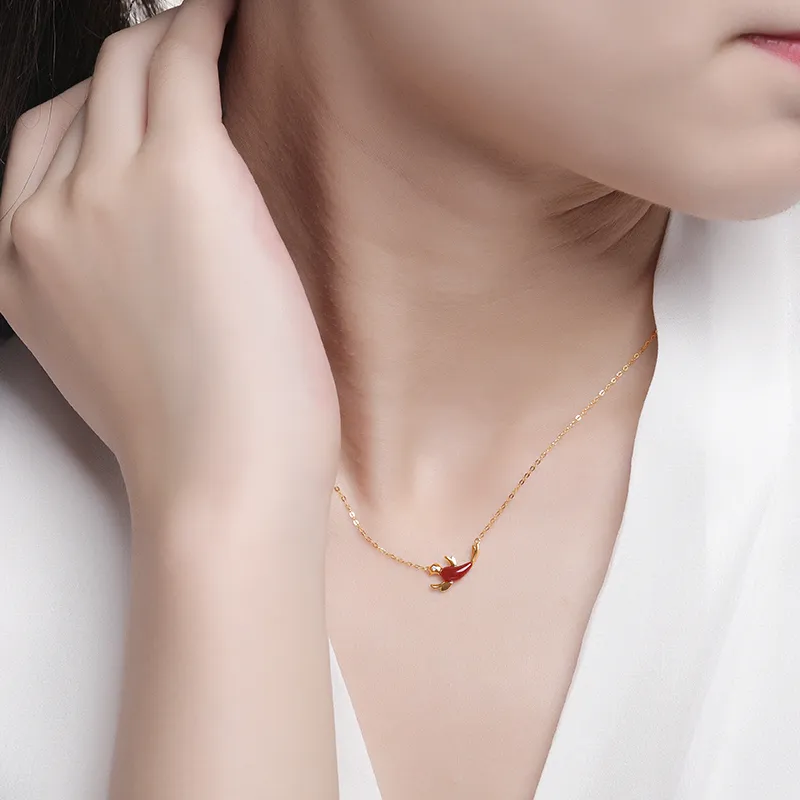 SEAZA Agate Pendant Necklace Women's-2
