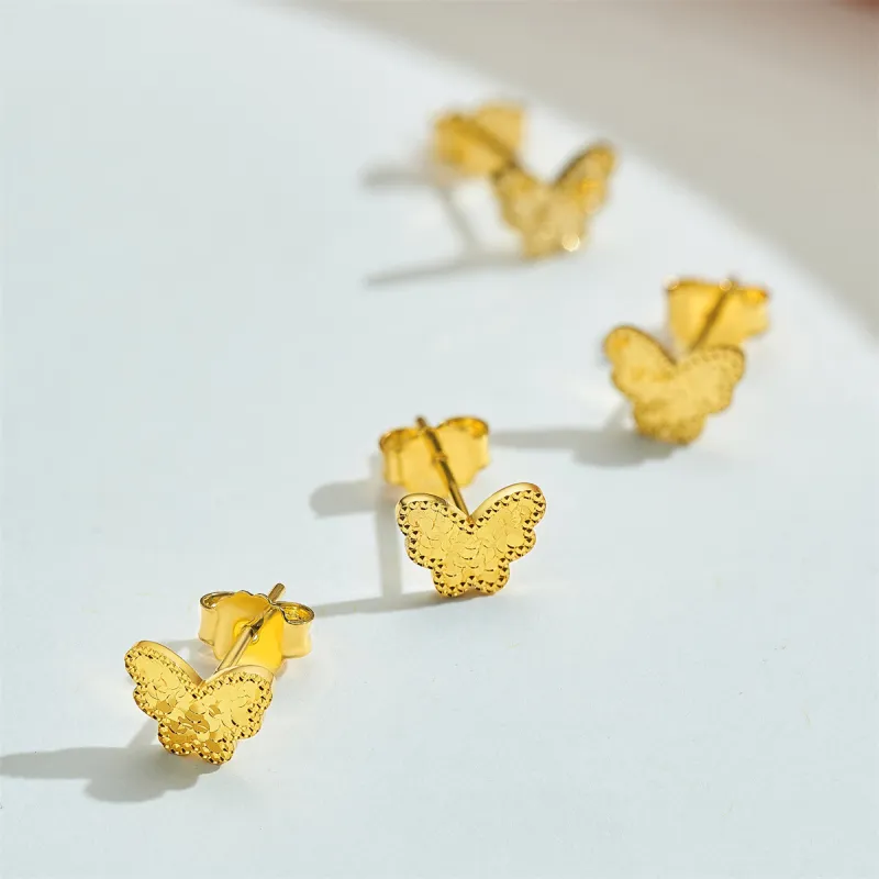 SEAZA 18K Gold Stud Earrings Unisex-5