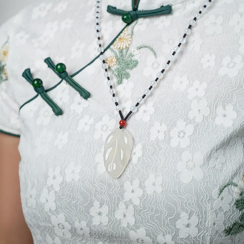 SEAZA Natural Chalcedony Pendant Necklaces Unisex-5