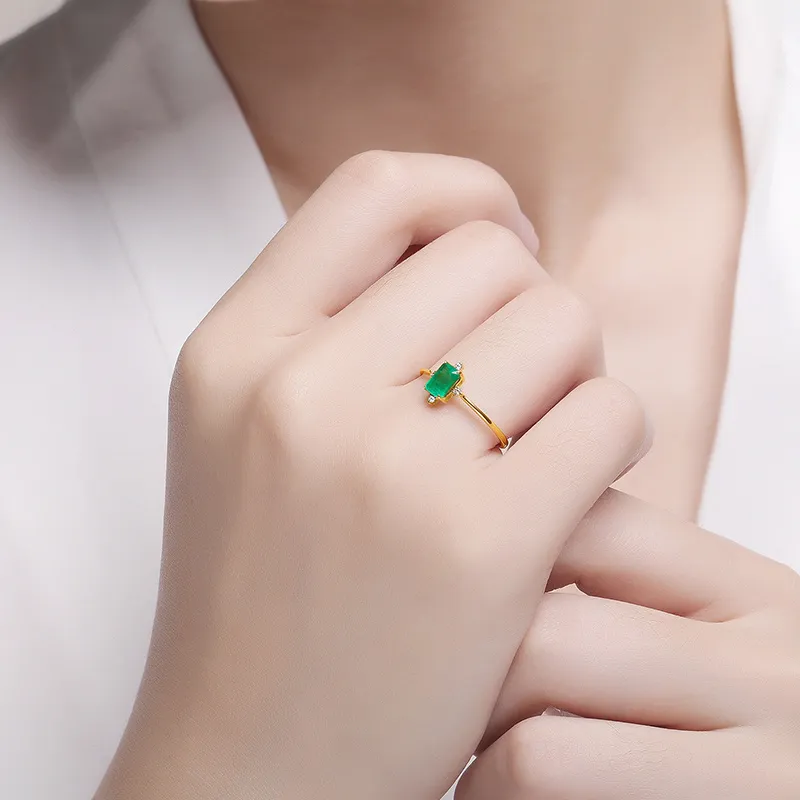 SEAZA Natural 18K Gold Rings Unisex-5