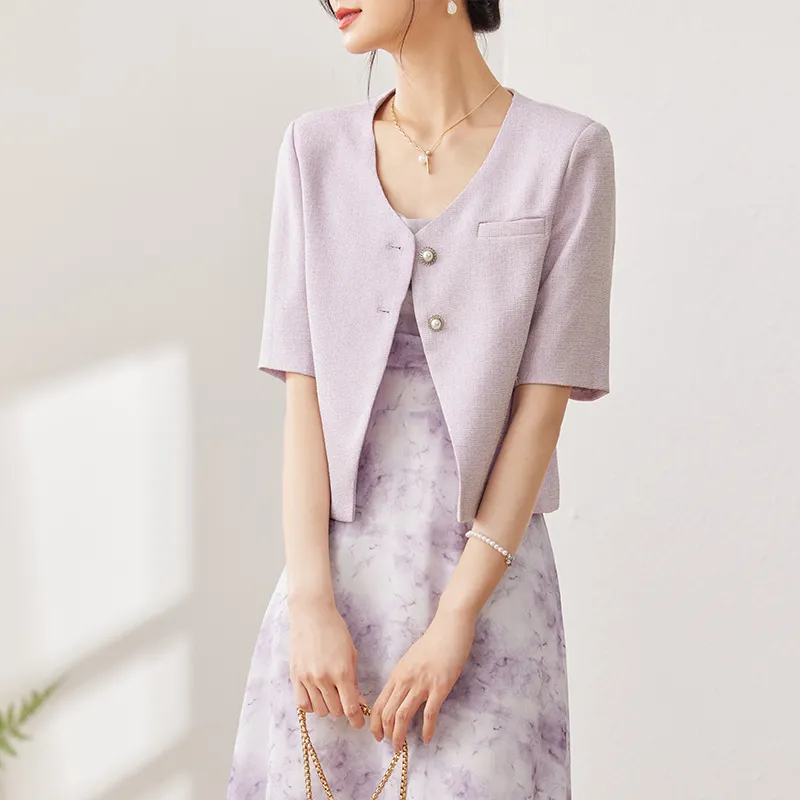 FANQIN Jackets Women's Light Purple-2