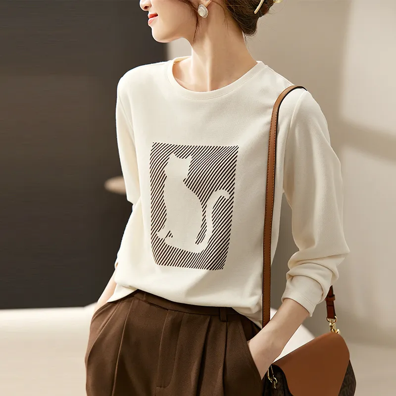 FANQIN T-Shirts Women's Apricot-8