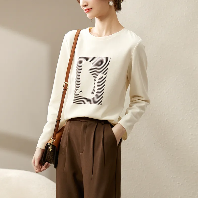 FANQIN T-Shirts Women's Apricot-4