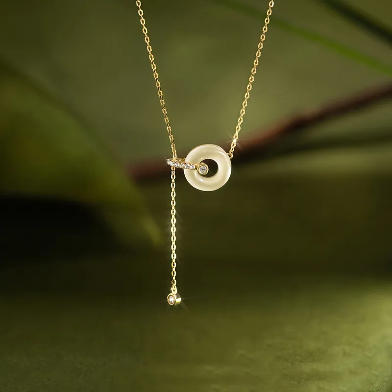 VANA Hetian Jade Necklaces Pale Greenish White Jade Women's-1