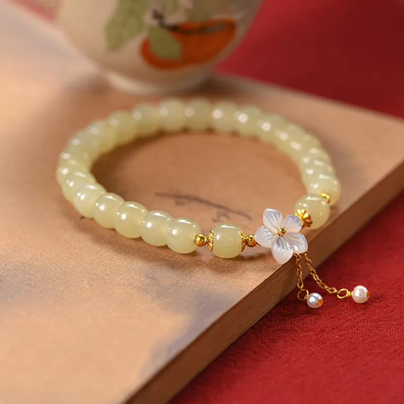 VANA Hetian Jade Bracelets Pale Greenish White Jade Women's-2