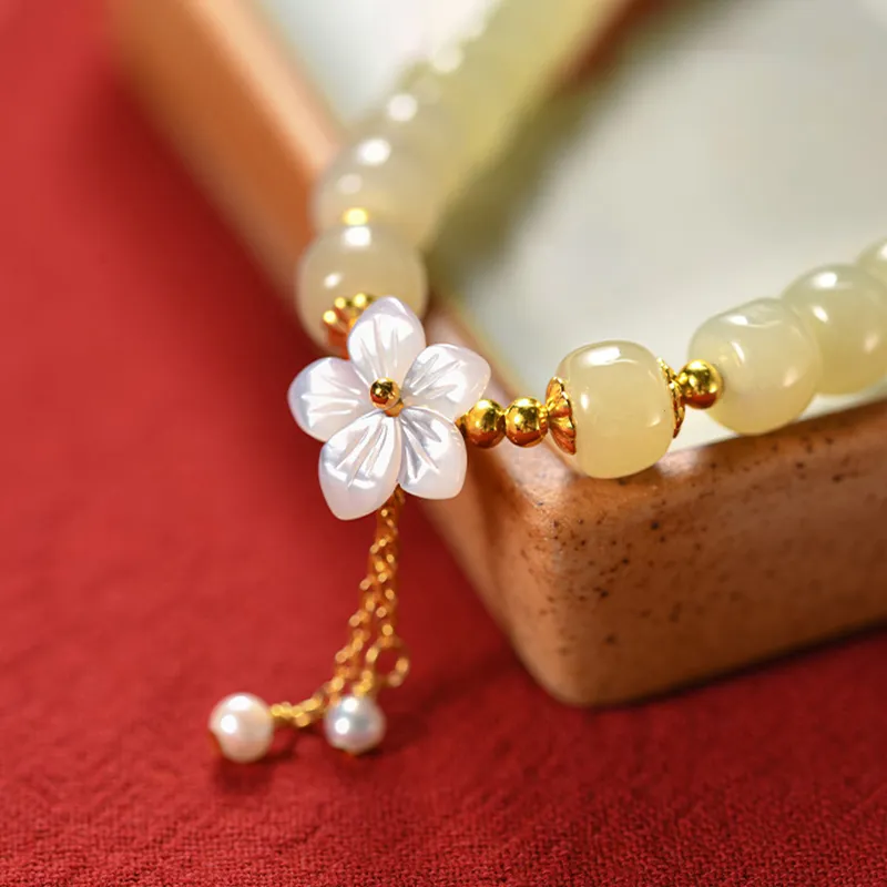 VANA Hetian Jade Bracelets Pale Greenish White Jade Women's-5