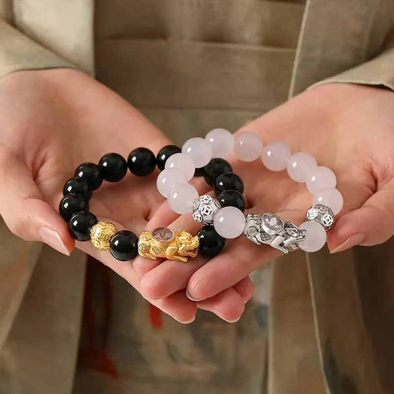 VANA Obsidian Jade Bracelets Unisex-3