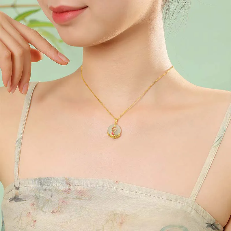 VANA Hetian Jade Necklaces Green Jade Women's-4