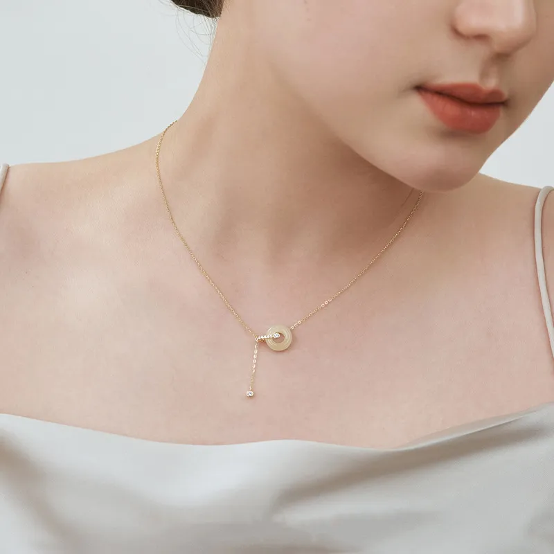 VANA Hetian Jade Necklaces Pale Greenish White Jade Women's-3