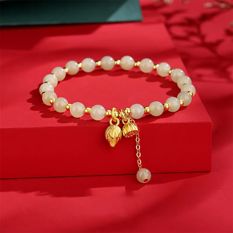 VANA Hetian Jade Bracelets Pale Greenish White Jade Women's-3