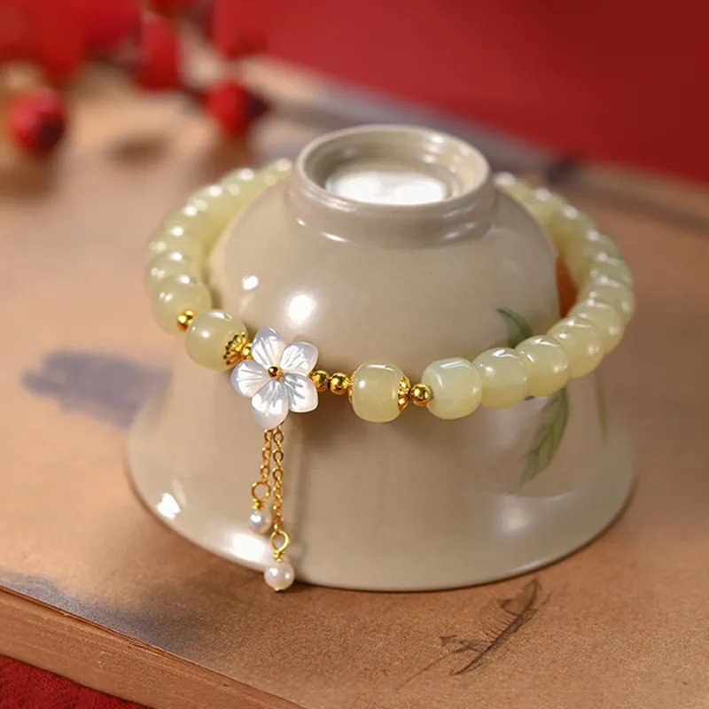 VANA Hetian Jade Bracelets Pale Greenish White Jade Women's-1