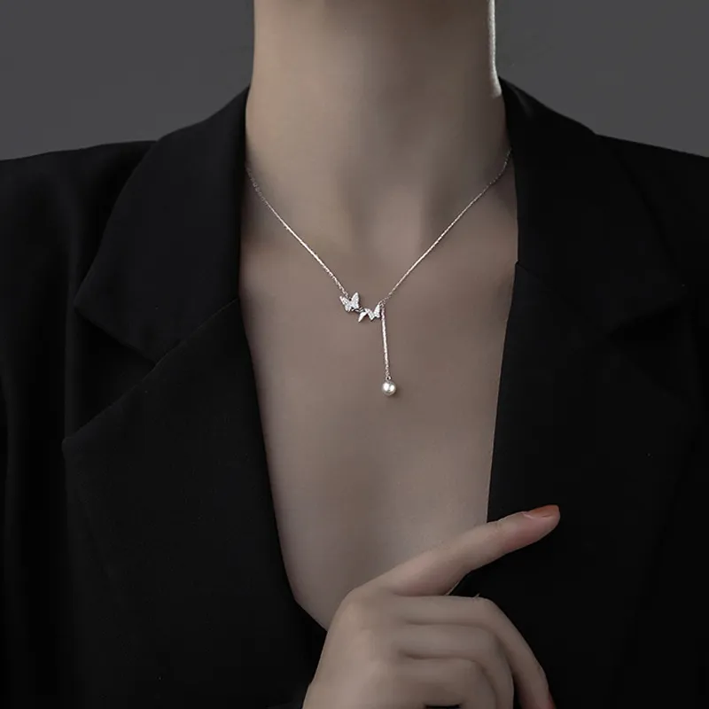 VANA 925 Sterling Silver, Shell Pearl Necklaces Women's Silver White-1