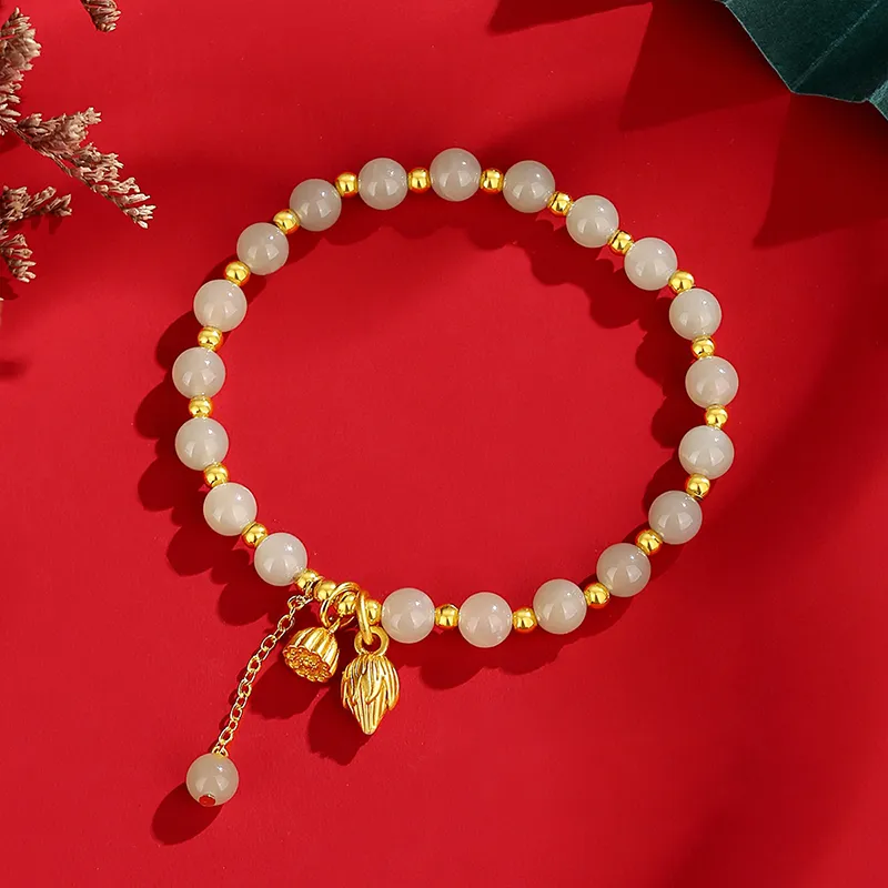 VANA Hetian Jade Bracelets Pale Greenish White Jade Women's-4