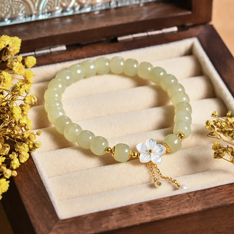 VANA Hetian Jade Bracelets Pale Greenish White Jade Women's-3