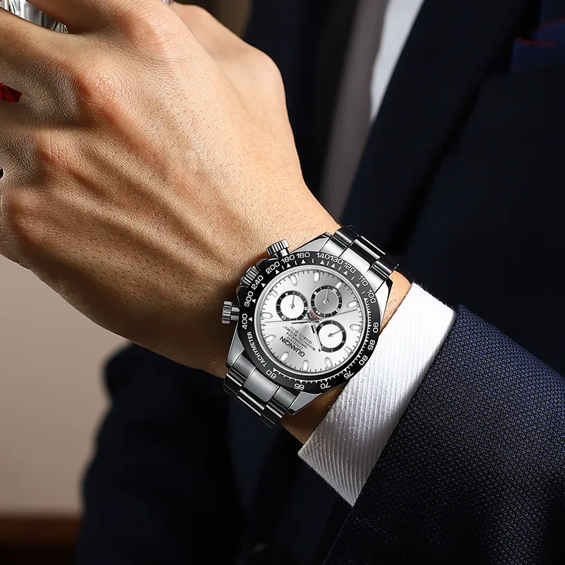 GUANQIN GUANQIN GJ16302 Mechanical Movement Stainless Steel Watchband Watch Men's Watches Black Dial-7