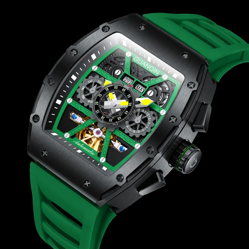 GUANQIN GUANQIN GJ16197 Automatic Mechanical Movement Silicone Strap Watch Men's Watches Cut-Out Dial-38
